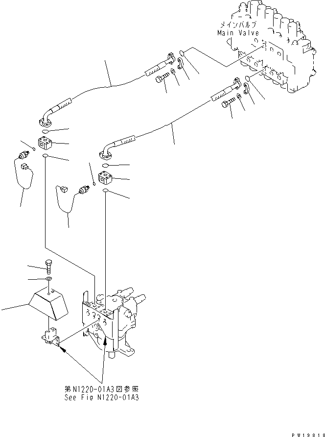 Excavators Komatsu / PC200-6H S/N 80001-UP (Hyper GX Spec.)(pc200-6c) / SWING LINES (WITH SENSOR)(#80001-108652)(150740 : H1340-01A1)
