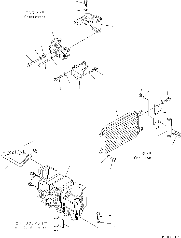 Excavators Komatsu / PC200-6H S/N 80001-UP (Hyper GX Spec.)(pc200-6c) / AIR CONDITIONER (UNIT)(#91087-96153)(210900 : K0700-01A0A)