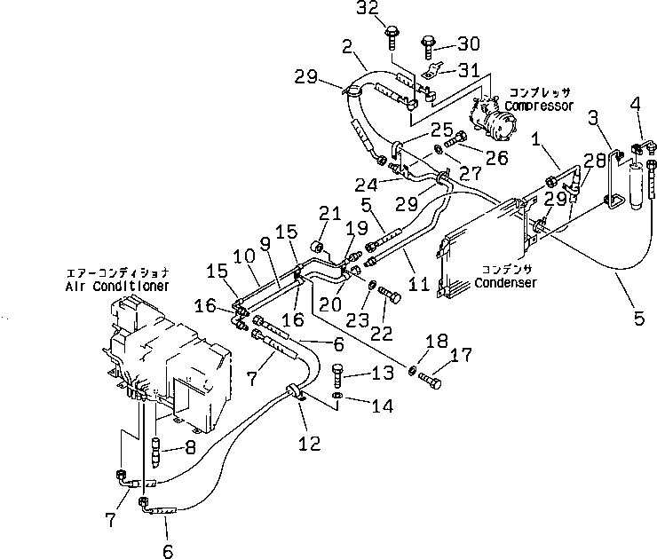 Excavators Komatsu / PC200-6H S/N 80001-UP (Hyper GX Spec.)(pc200-6c) / AIR CONDITIONER (COOLING LINE)(#80001-86929)(210970 : K0700-02A0)