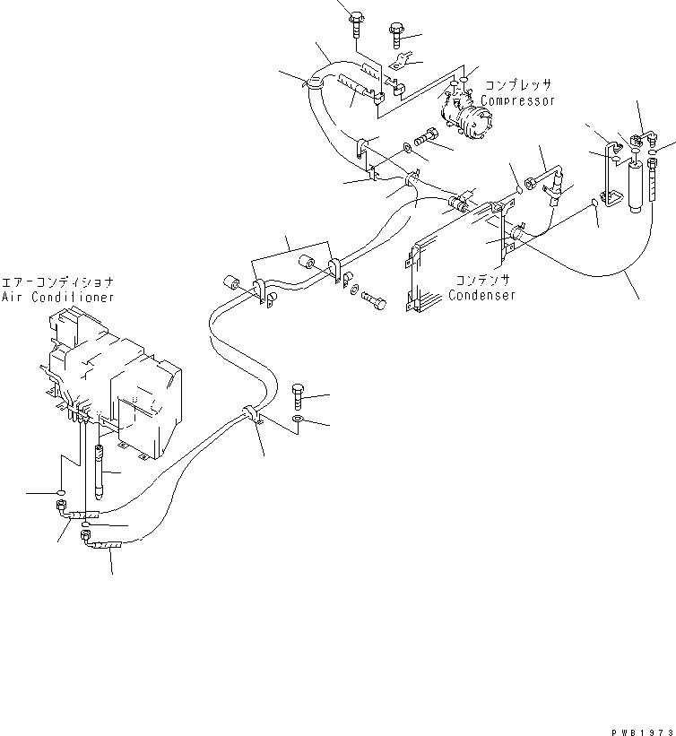 Excavators Komatsu / PC200-6H S/N 80001-UP (Hyper GX Spec.)(pc200-6c) / AIR CONDITIONER (COOLING LINE)(#86930-91086)(210980 : K0700-02A0A)