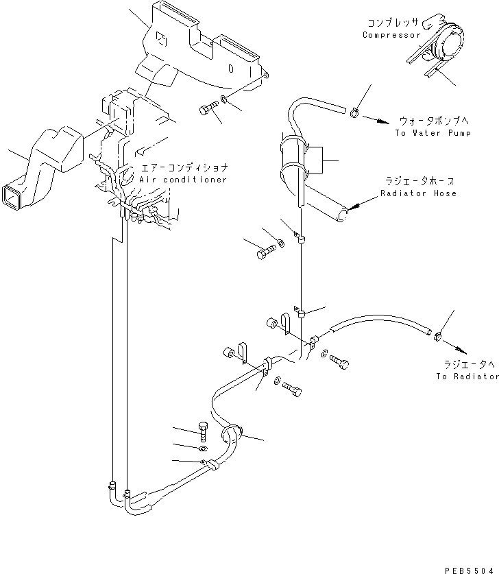 Excavators Komatsu / PC200-6H S/N 80001-UP (Hyper GX Spec.)(pc200-6c) / AIR CONDITIONER (HEATING LINE AND DUCT)(#96514-)(211030 : K0700-03A0C)