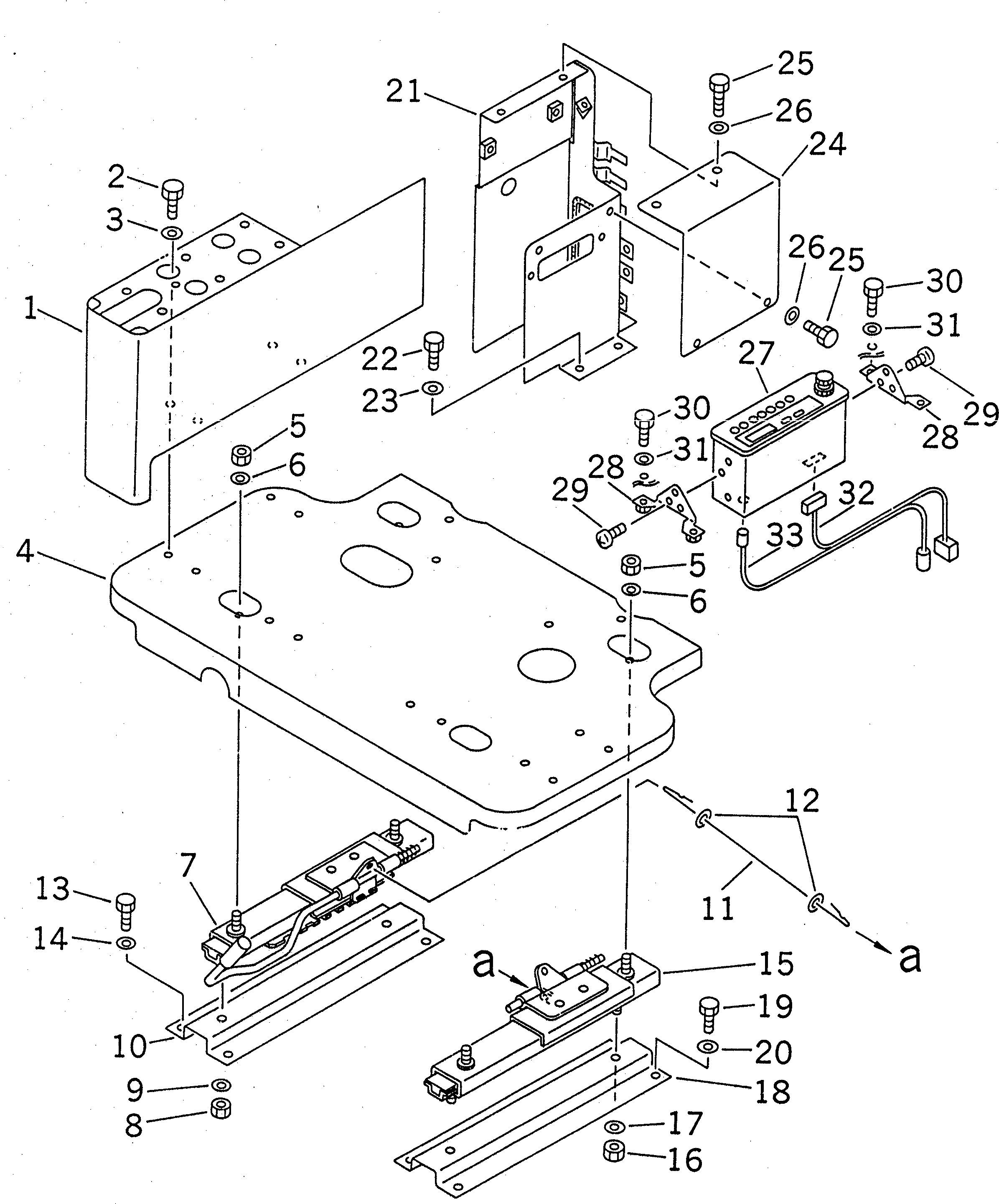 Excavators Komatsu / PC200-6H S/N 80001-UP (Hyper GX Spec.)(pc200-6c) / FLOOR FRAME (RIGHT STAND) (STAND ? FRAME AND ADJUSTER) (MONITORING SYSTEM)(#96514-102228)(211170 : K1110-07C4)