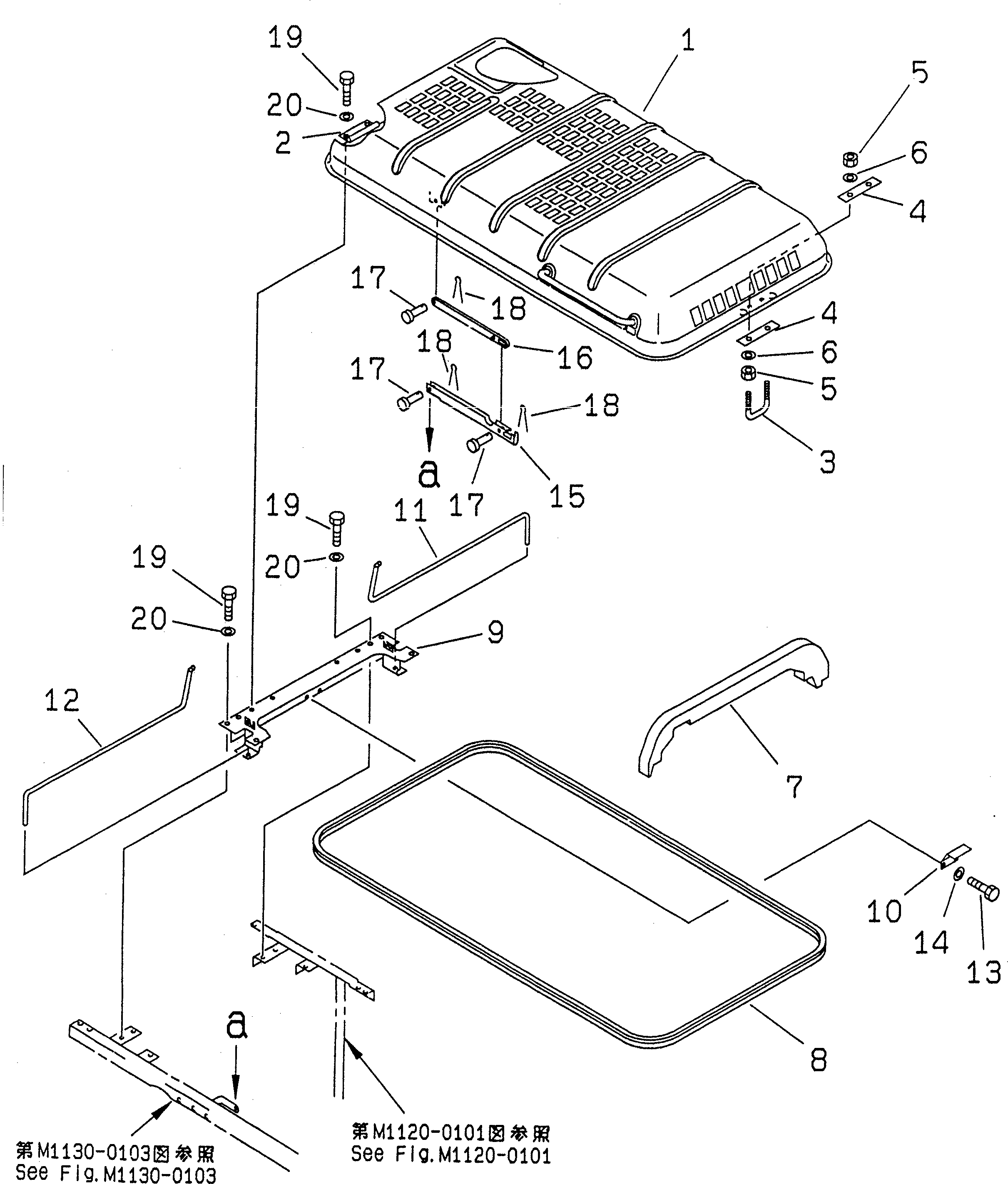 Excavators Komatsu / PC200-6H S/N 80001-UP (Hyper GX Spec.)(pc200-6c) / HOOD(#80001-94998)(240020 : M1110-01A1)