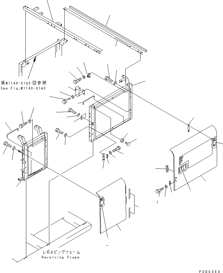 Excavators Komatsu / PC200-6H S/N 80001-UP (Hyper GX Spec.)(pc200-6c) / LEFT SIDE DOOR (DOOR) (MACHINE CAB) (HIGH ALTITUDE SPEC.)(#88000-96513)(240130 : M1130-01A7A)
