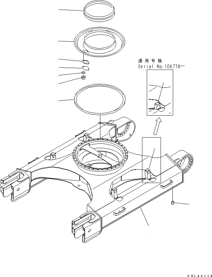 Excavators Komatsu / PC200-6H S/N 80001-UP (Hyper GX Spec.)(pc200-6c) / TRACK FRAME (WITH UNDER COVER)(#91087-)(330170 : R1100-01A2A)