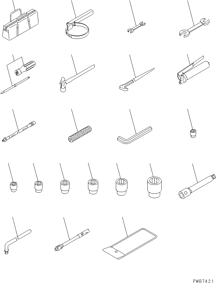Excavators Komatsu / PC200-6H S/N 80001-UP (Hyper GX Spec.)(pc200-6c) / TOOL KIT(#96514-)(420060 : V0300-01A0C)