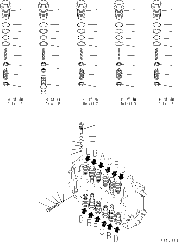 Excavators Komatsu / PC200-6H S/N 80001-UP (Hyper GX Spec.)(pc200-6c) / MAIN VALVE (6/11)(#89799-96513)(481450 : Y1660-06A0B)