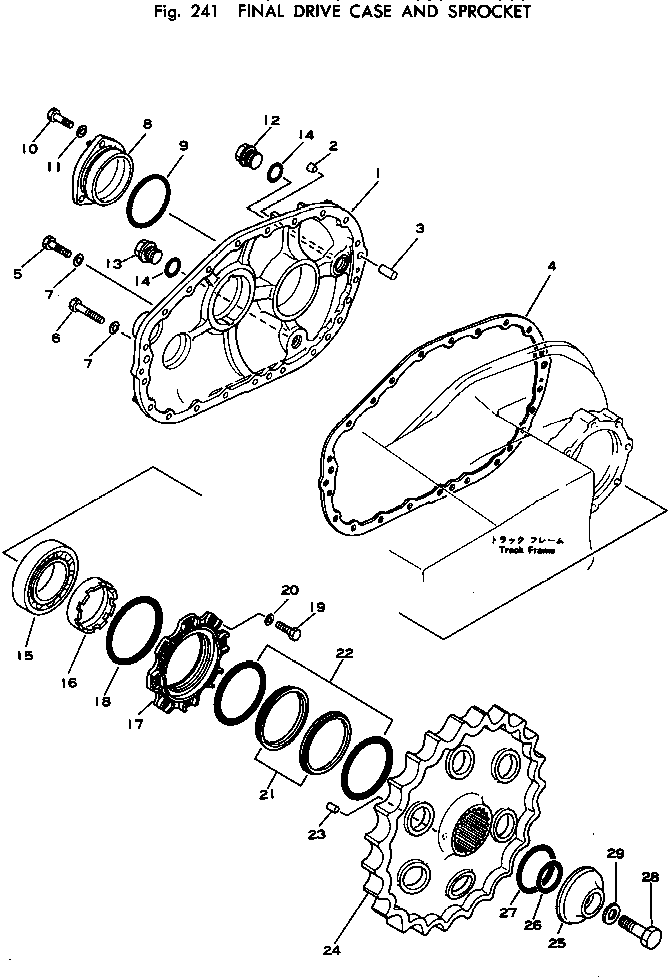 Excavators Komatsu / PC200-1 S/N 10001-UP(pc200-8c) / FINAL DRIVE CASE AND SPROCKET(060090 : 241)
