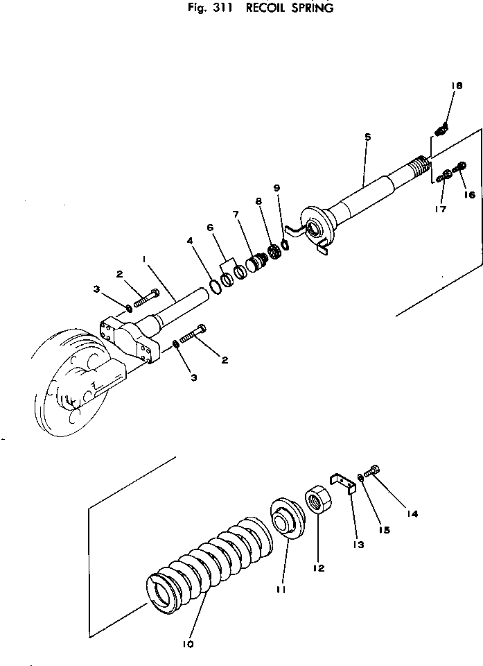 Excavators Komatsu / PC200-1 S/N 10001-UP(pc200-8c) / RECOIL SPRING(090020 : 311)