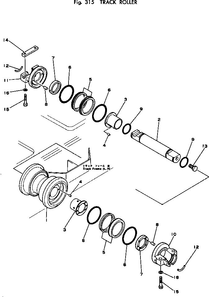 Excavators Komatsu / PC200-1 S/N 10001-UP(pc200-8c) / TRACK ROLLER(090040 : 315)