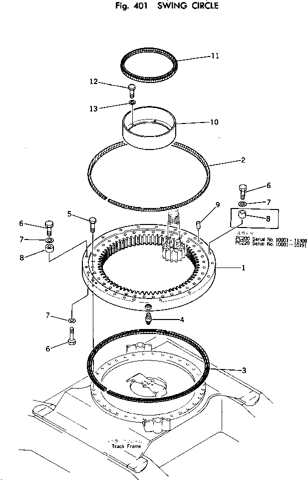 Excavators Komatsu / PC200-1 S/N 10001-UP(pc200-8c) / SWING CIRCLE(120010 : 401)