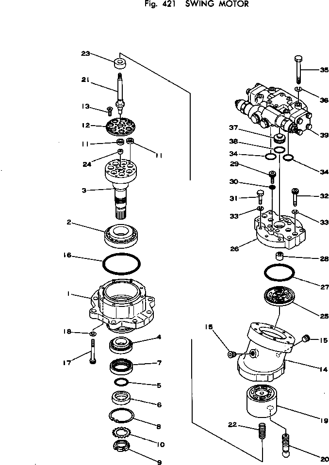 Excavators Komatsu / PC200-1 S/N 10001-UP(pc200-8c) / SWING MOTOR(120030 : 421)