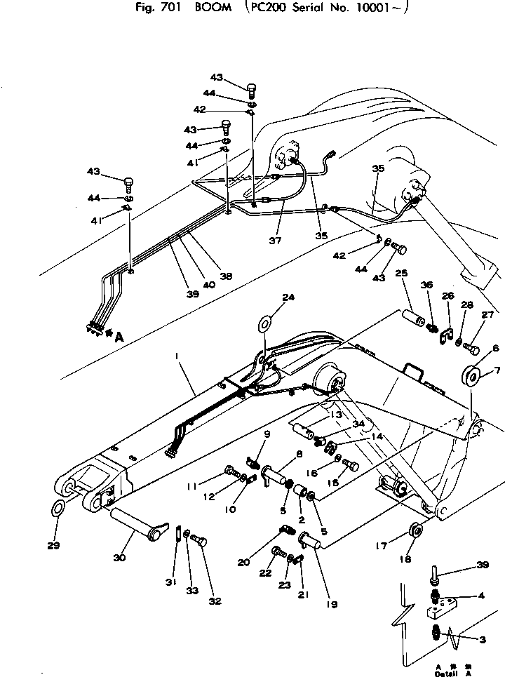 Excavators Komatsu / PC200-1 S/N 10001-UP(pc200-8c) / BOOM(210010 : 701)