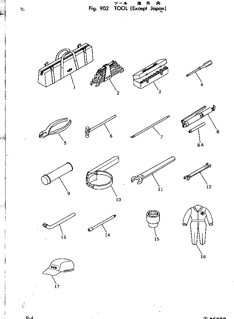 Excavators Komatsu / PC200-1 S/N 10001-UP(pc200-8c) / TOOL (EXCEPT JAPAN)(270010 : 902)