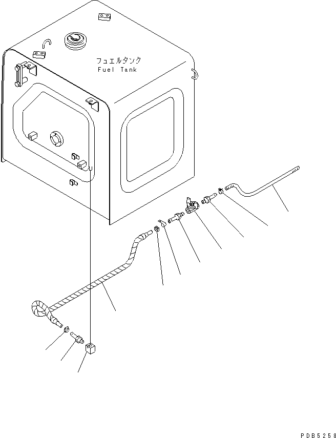 Excavators Komatsu / PC200-6J S/N 80001-UP(pc200-9r) / FUEL DRAIN LINE (REMOTE)(#94999-98526)(090080 : D0210-01A0)