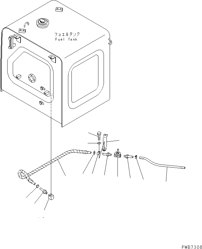 Excavators Komatsu / PC200-6J S/N 80001-UP(pc200-9r) / FUEL DRAIN LINE (REMOTE)(#95827-)(090090 : D0210-01A0A)
