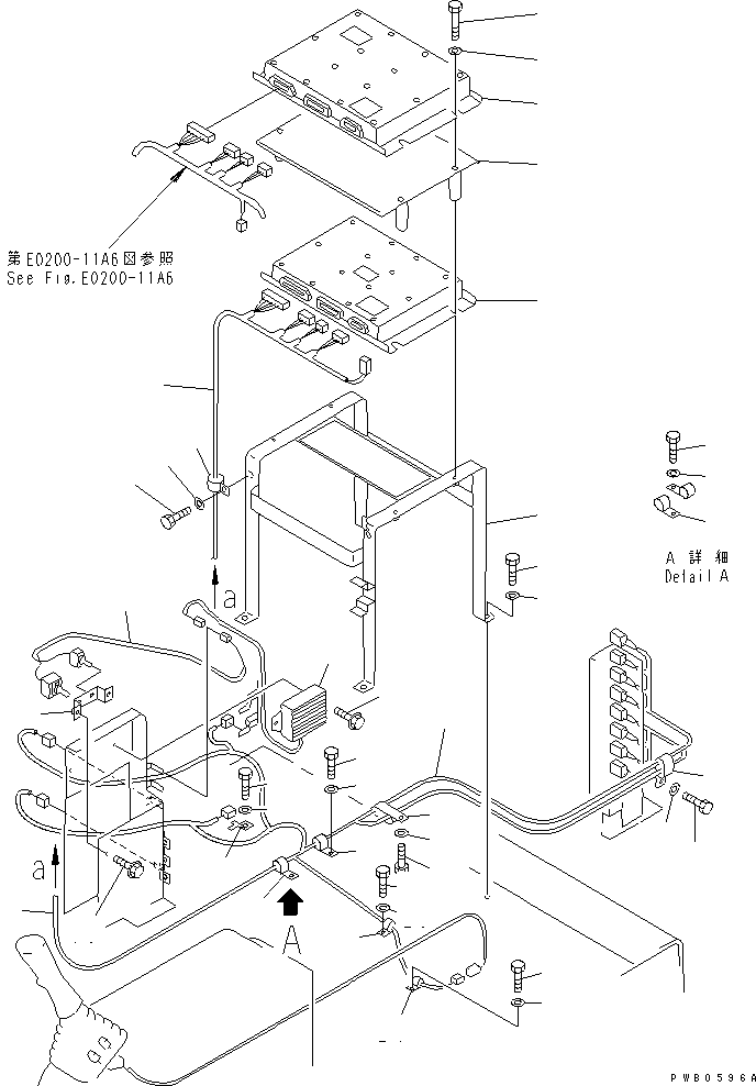 Excavators Komatsu / PC200-6J S/N 80001-UP(pc200-9r) / WIRING (ELECTRONIC HARNESS) (RADIO CONTROL SPEC.)(#80001-94998)(120400 : E0200-08A6)