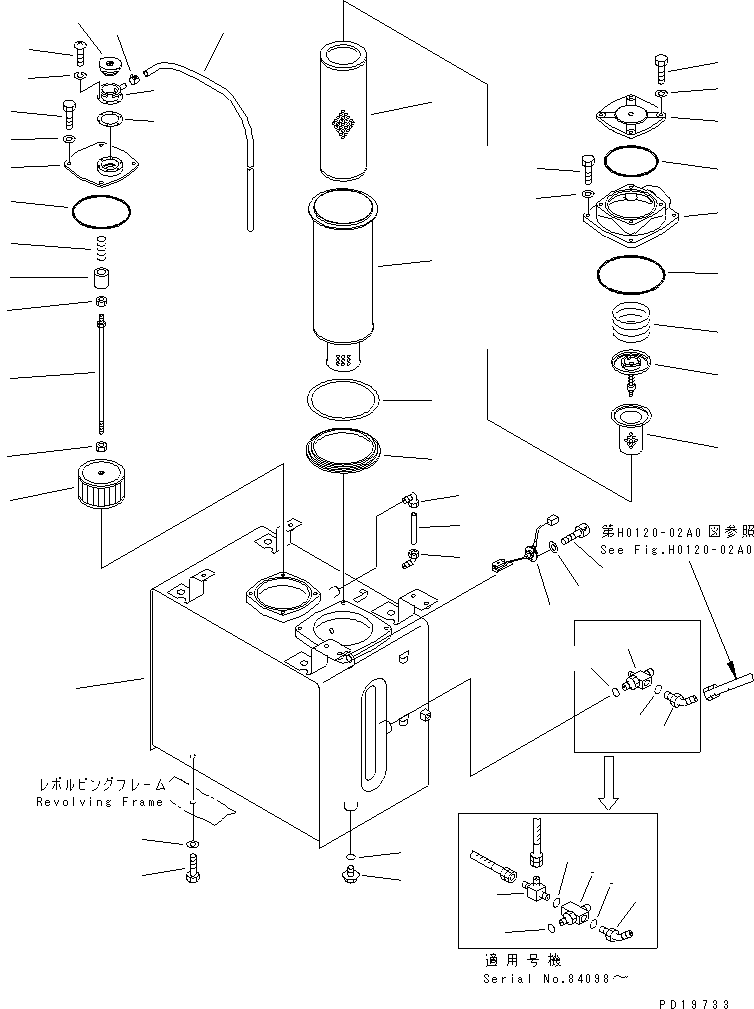 Excavators Komatsu / PC200-6J S/N 80001-UP(pc200-9r) / HYDRAULIC TANK (WITH SENSOR)(#80001-94998)(150010 : H0110-01A0)