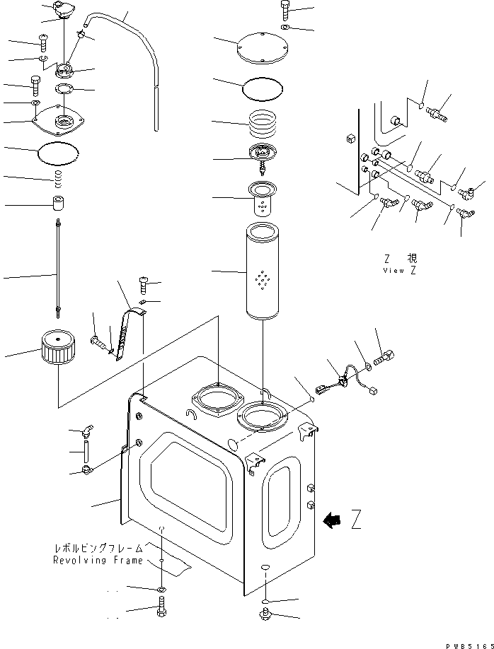 Excavators Komatsu / PC200-6J S/N 80001-UP(pc200-9r) / HYDRAULIC TANK (WITH SENSOR)(#94999-96513)(150020 : H0110-01A0B)