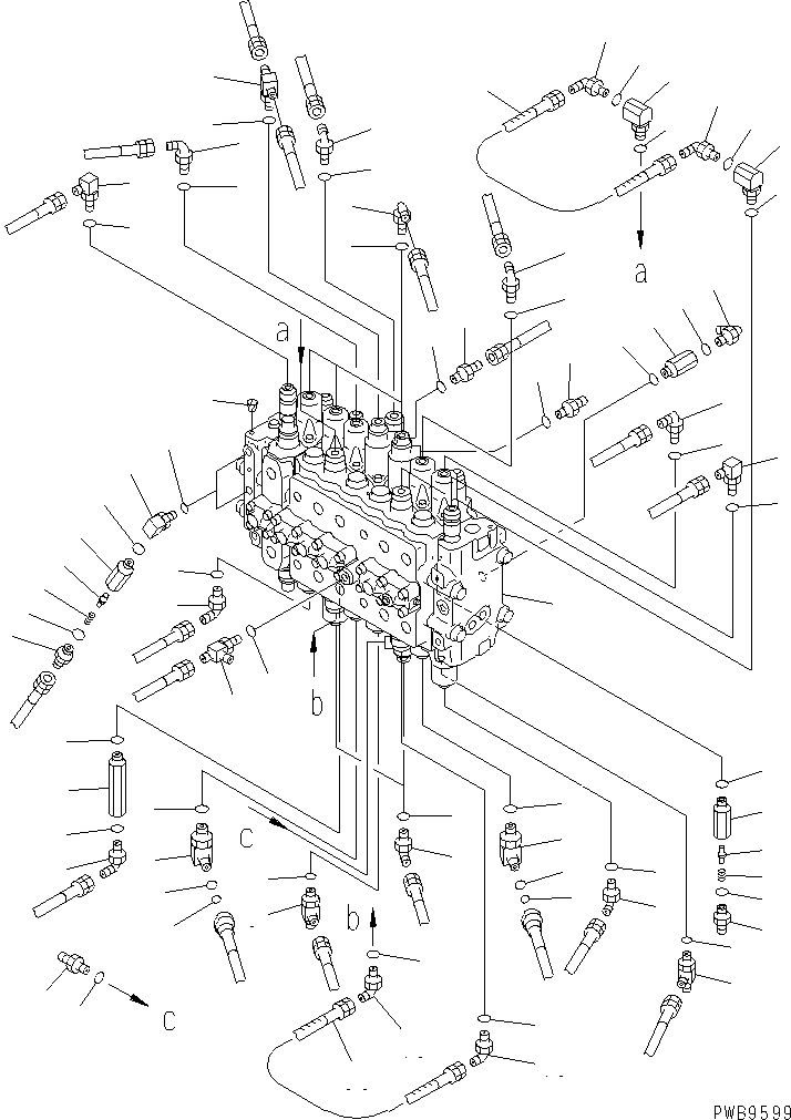 Excavators Komatsu / PC200-6J S/N 80001-UP(pc200-9r) / MAIN VALVE (CONNECTING PARTS) (1 ACTUATOR)(#102229-)(150090 : H0120-01A0H)