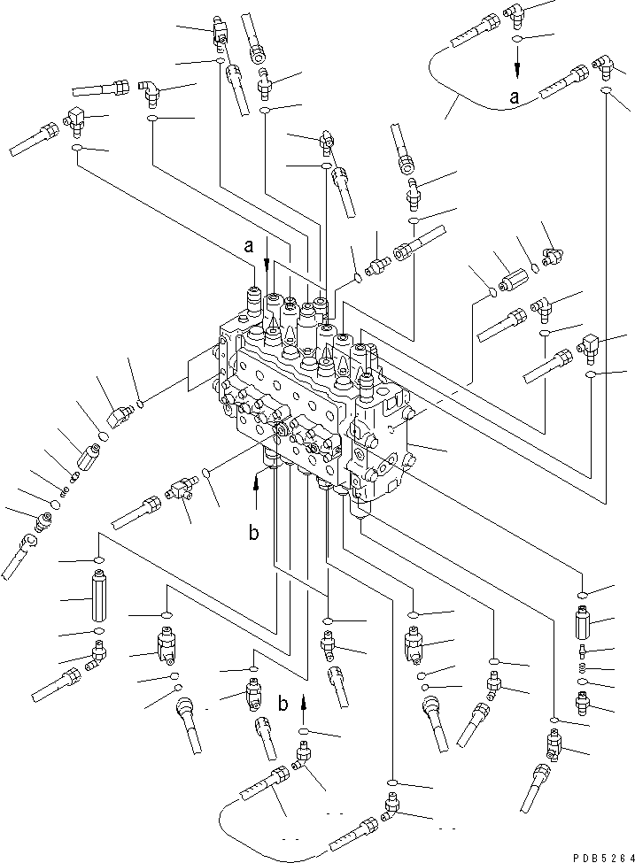 Excavators Komatsu / PC200-6J S/N 80001-UP(pc200-9r) / MAIN VALVE (CONNECTING PARTS)(#94999-99471)(150130 : H0120-01A1E)