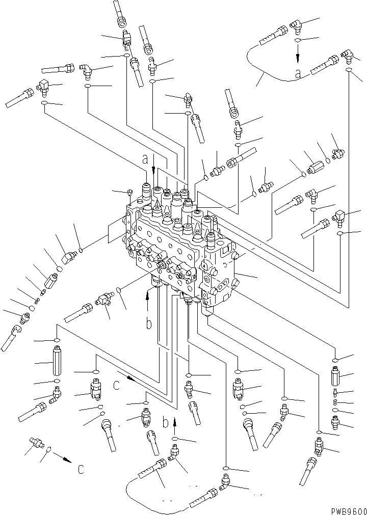 Excavators Komatsu / PC200-6J S/N 80001-UP(pc200-9r) / MAIN VALVE (CONNECTING PARTS)(#102229-)(150150 : H0120-01A1H)