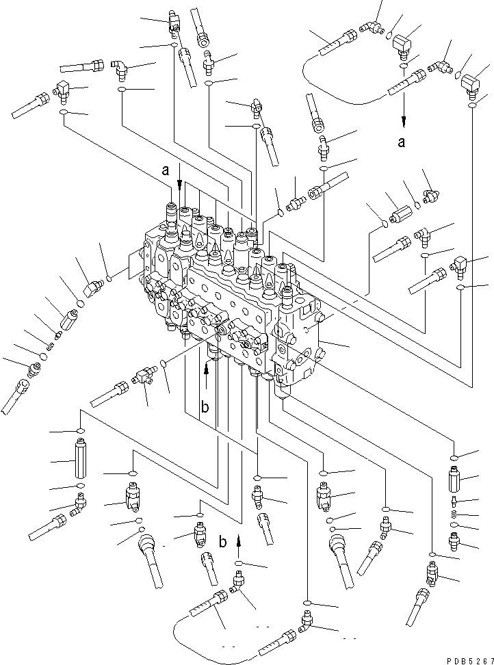 Excavators Komatsu / PC200-6J S/N 80001-UP(pc200-9r) / MAIN VALVE (CONNECTING PARTS) (2 ACTUATOR)(#94999-99471)(150230 : H0120-01A5E)