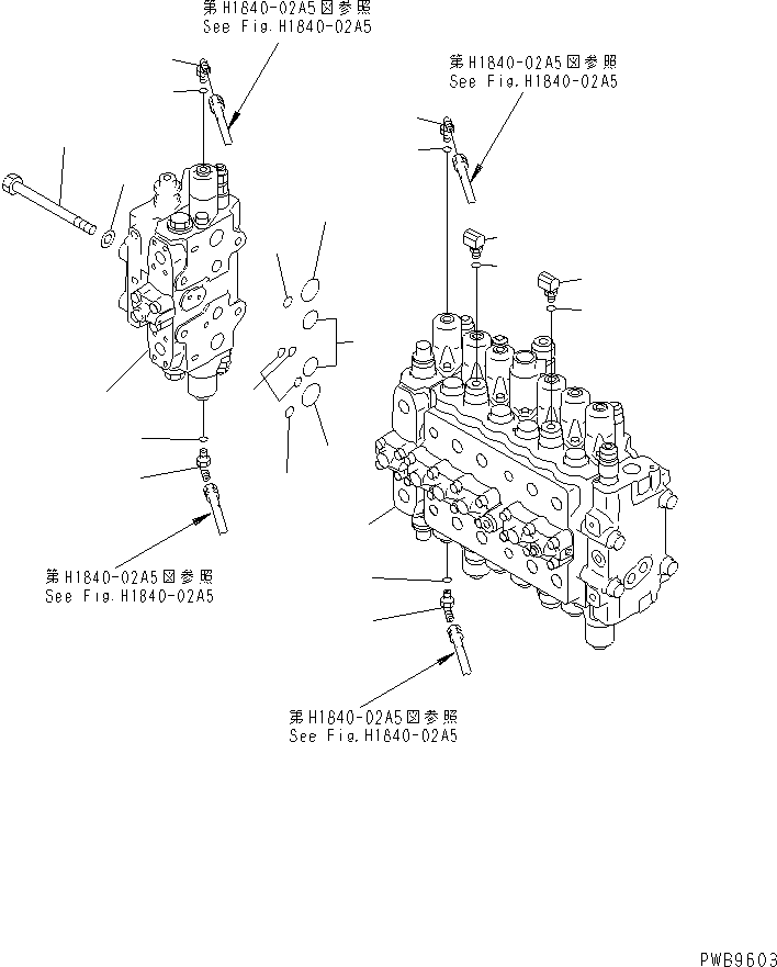 Excavators Komatsu / PC200-6J S/N 80001-UP(pc200-9r) / MAIN VALVE (CONNECTING PARTS) (2 ACTUATOR) (KIT)(#96514-)(150340 : H0120-01B0B)