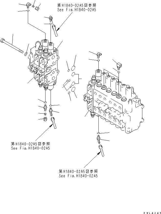 Excavators Komatsu / PC200-6J S/N 80001-UP(pc200-9r) / MAIN VALVE (CONNECTING PARTS)(#96514-)(150360 : H0120-01B1A)