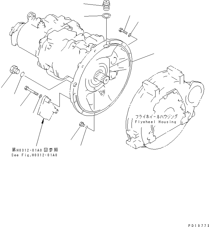 Excavators Komatsu / PC200-6J S/N 80001-UP(pc200-9r) / MAIN PUMP (CONNECTING PARTS)(#80001-94998)(150460 : H0210-01A0)