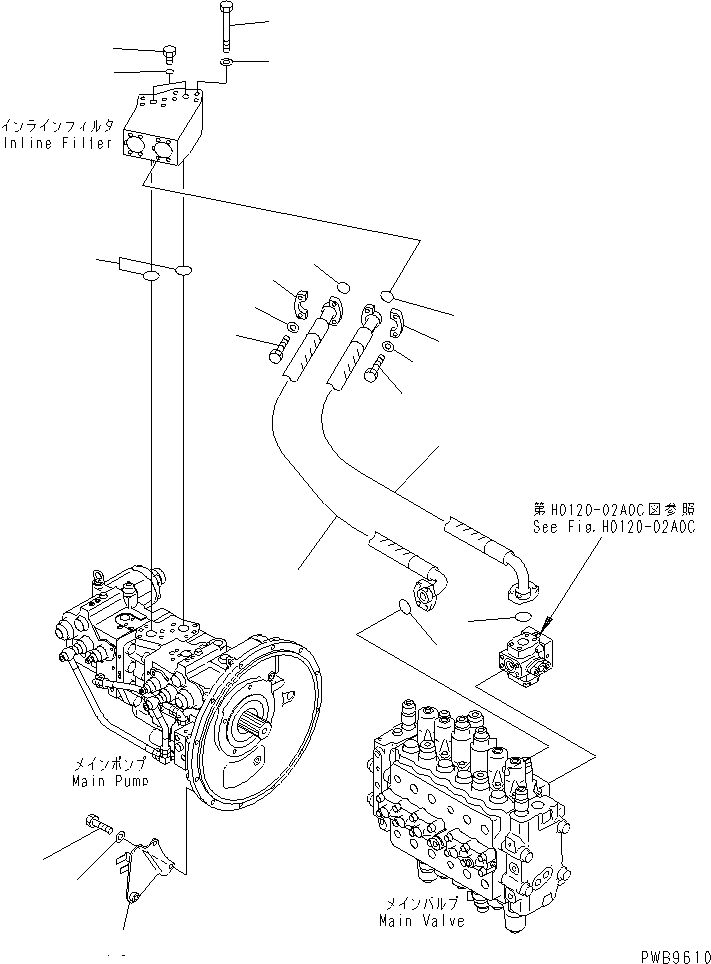 Excavators Komatsu / PC200-6J S/N 80001-UP(pc200-9r) / DELIVERY LINE (INLINES FILTER)(#102229-)(150640 : H0312-02A1D)