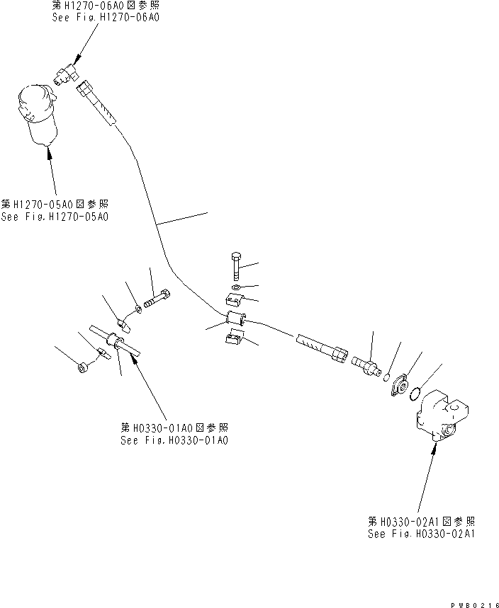 Excavators Komatsu / PC200-6J S/N 80001-UP(pc200-9r) / RETURN LINES KIT (1 ACTUATOR)(#86930-)(150750 : H0330-01A4)