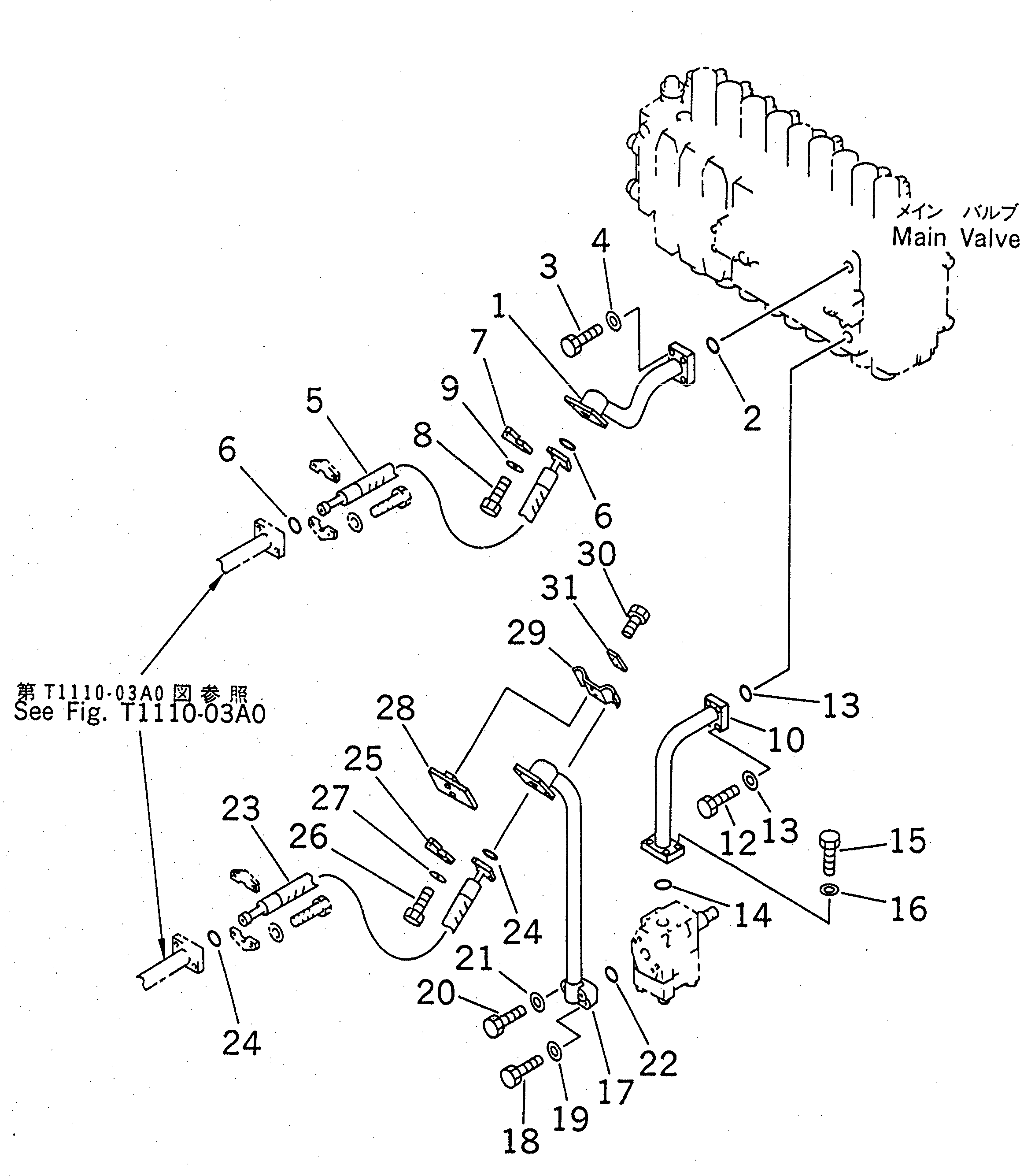 Excavators Komatsu / PC200-6J S/N 80001-UP(pc200-9r) / ARM AND BUCKET LINE (VALVE ARM LINE) (WITH DRIFT PRIVENTIVE)(151010 : H1220-01A1)