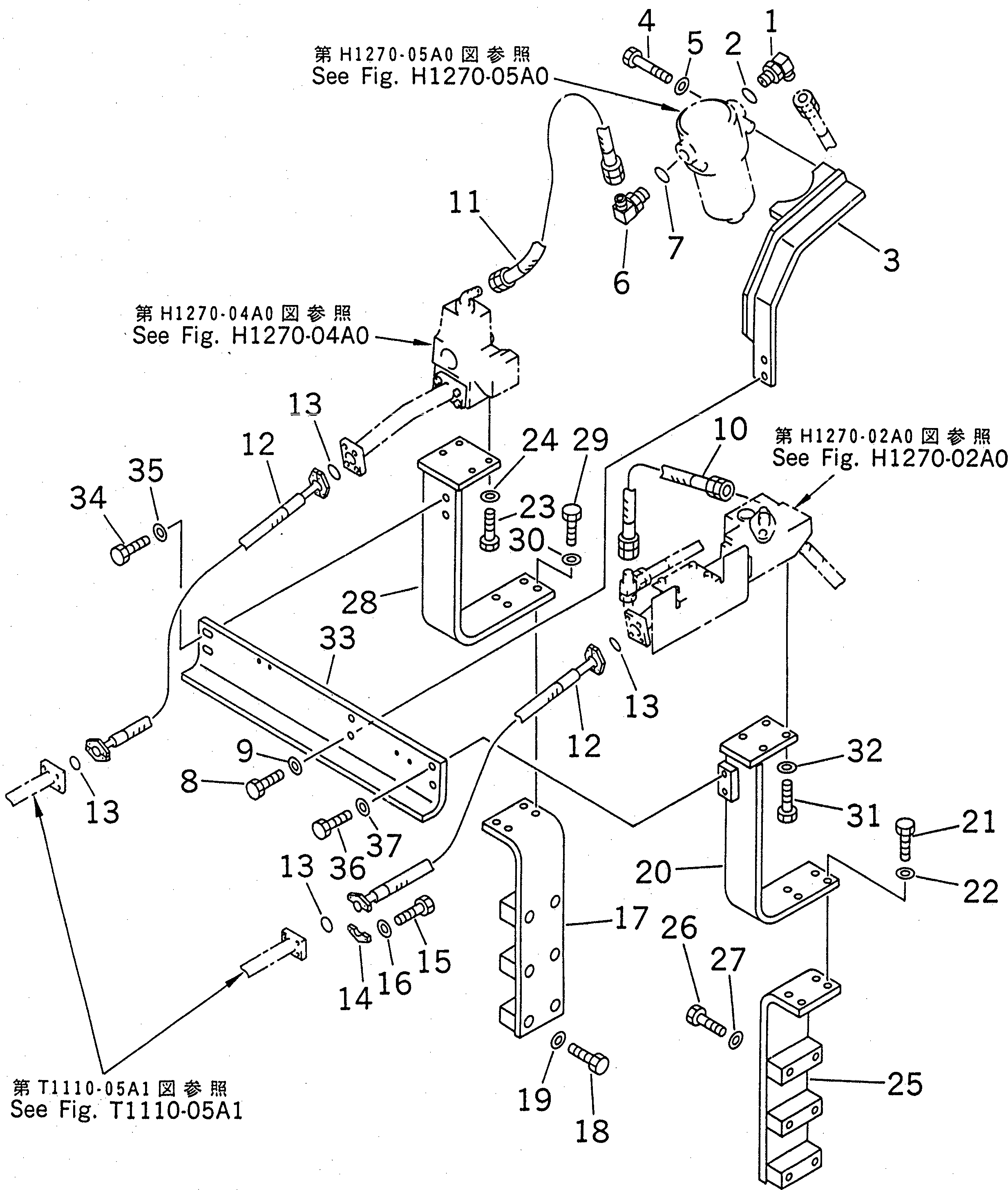 Excavators Komatsu / PC200-6J S/N 80001-UP(pc200-9r) / ATTACHMENT LINE (1 ACTUATOR) (RETURN LINE)(#80001-94998)(151240 : H1270-06A0)