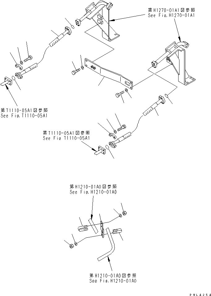 Excavators Komatsu / PC200-6J S/N 80001-UP(pc200-9r) / ATTACHMENT LINE (1 ACTUATOR) (SIMPLE) (2/2)(151290 : H1270-06A1)