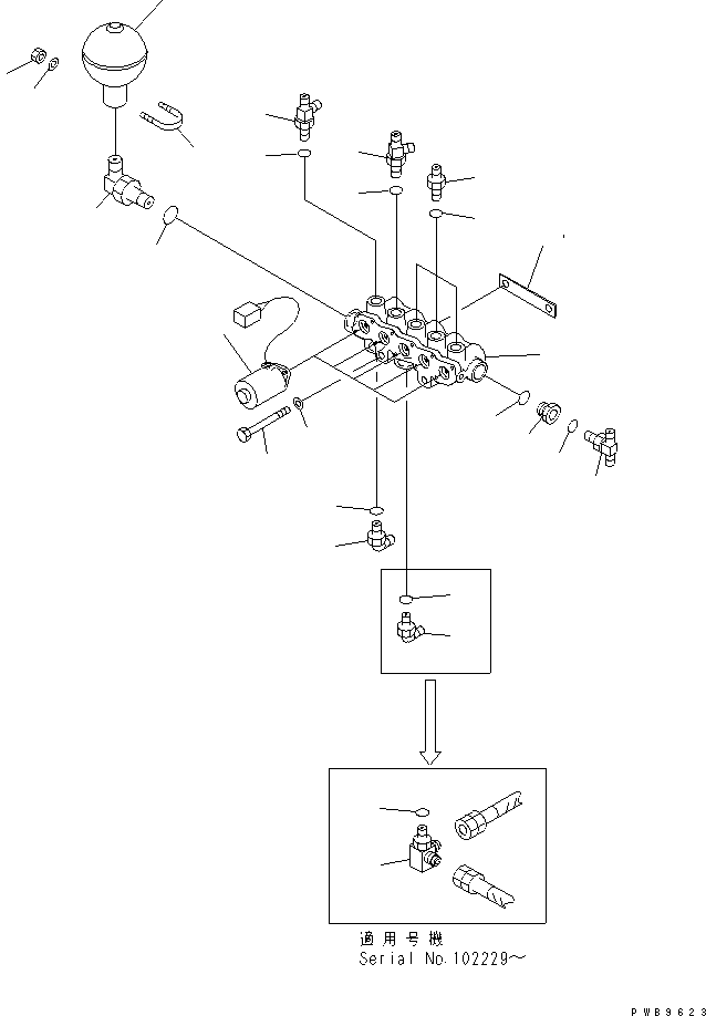 Excavators Komatsu / PC200-6J S/N 80001-UP(pc200-9r) / SOLENOID VALVE (SOLENOID VALVE AND ACCUMULATOR)(#96514-)(151510 : H1831-01A0G)