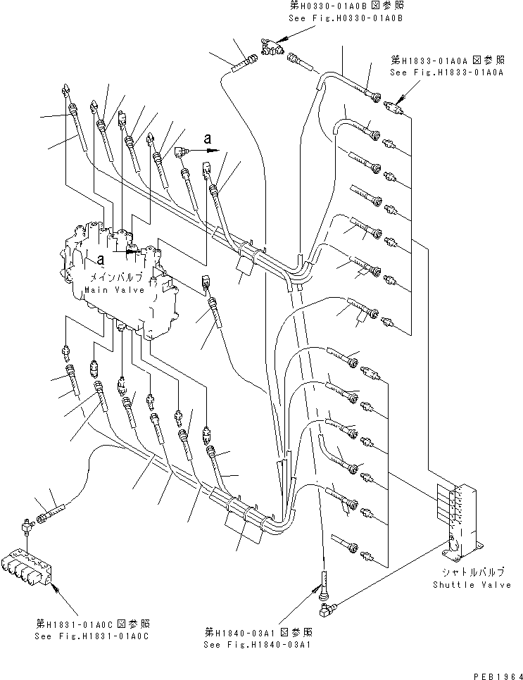 Excavators Komatsu / PC200-6J S/N 80001-UP(pc200-9r) / PPC MAIN LINE (VALVE PPC LINES)(#88000-94998)(151680 : H1840-01A1C)