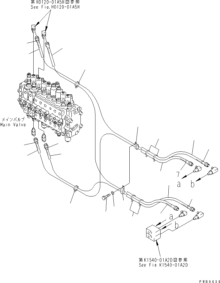 Excavators Komatsu / PC200-6J S/N 80001-UP(pc200-9r) / PPC MAIN LINE (PPC MAIN LINES) (2 ACTUATOR)(#102229-)(151750 : H1840-02A5A)