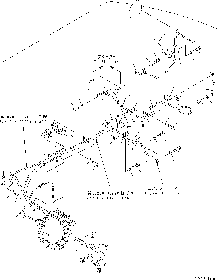Excavators Komatsu / PC200-6Z S/N 80001-UP(pc200-br) / WIRING (MAIN HARNESS) (CLIP) (DRAWBAR PULL UP SPEC.)(#94999-)(120200 : E0200-03A8B)