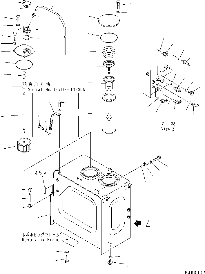 Excavators Komatsu / PC200-6Z S/N 80001-UP(pc200-br) / HYDRAULIC TANK (WITHOUT SENSOR)(#94999-96513)(150020 : H0110-01A1B)