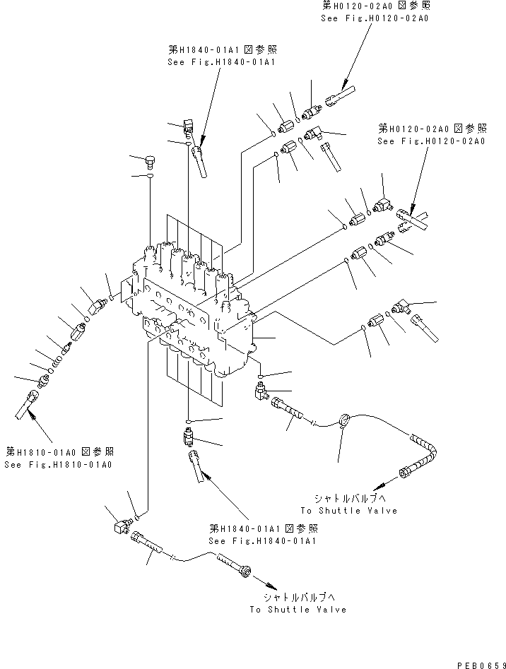 Excavators Komatsu / PC200-6Z S/N 80001-UP(pc200-br) / MAIN VALVE (CONNECTING PARTS)(#83952-84619)(150060 : H0120-01A2)