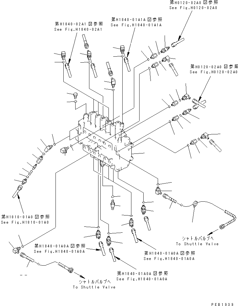 Excavators Komatsu / PC200-6Z S/N 80001-UP(pc200-br) / MAIN VALVE (CONNECTING PARTS)(#84620-86929)(150070 : H0120-01A2A)