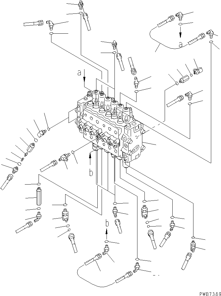 Excavators Komatsu / PC200-6Z S/N 80001-UP(pc200-br) / MAIN VALVE (CONNECTING PARTS)(#99472-)(150100 : H0120-01A2F)