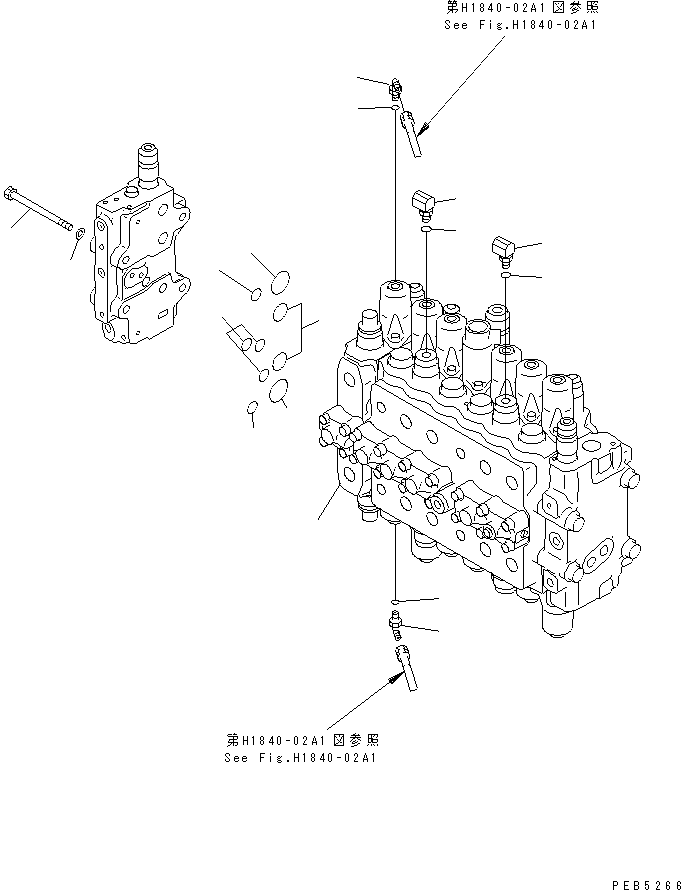 Excavators Komatsu / PC200-6Z S/N 80001-UP(pc200-br) / MAIN VALVE (CONNECTING PARTS) (1 ACTUATOR) (KIT)(#94999-96513)(150130 : H0120-01A4C)