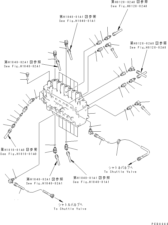 Excavators Komatsu / PC200-6Z S/N 80001-UP(pc200-br) / MAIN VALVE (CONNECTING PARTS) (1 ACTUATOR)(#83952-84619)(150150 : H0120-01A7)