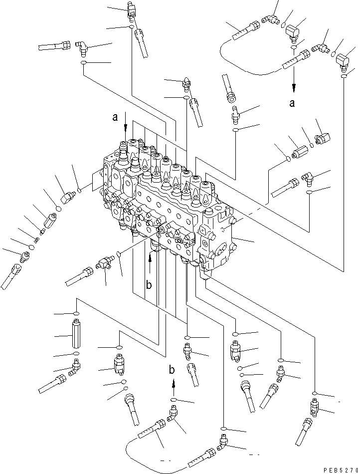 Excavators Komatsu / PC200-6Z S/N 80001-UP(pc200-br) / MAIN VALVE (CONNECTING PARTS) (2 ACTUATOR)(#94999-99471)(150230 : H0120-01A8D)