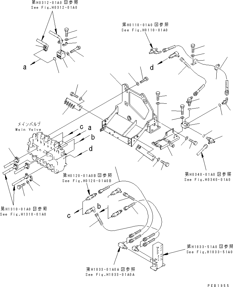 Excavators Komatsu / PC200-6Z S/N 80001-UP(pc200-br) / MAIN VALVE (VALVE BRACKET)(#86930-94998)(150390 : H0120-02A0A)