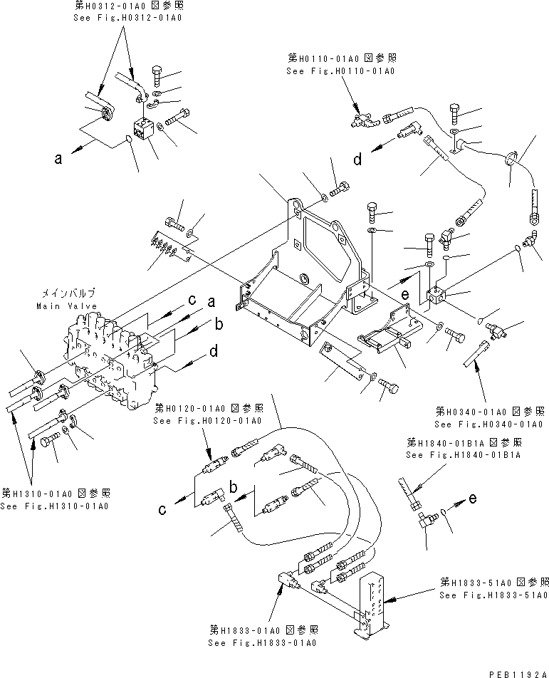Excavators Komatsu / PC200-6Z S/N 80001-UP(pc200-br) / MAIN VALVE (VALVE BRACKET) (DEMOLITION SPEC.)(#86930-94998)(150430 : H0120-02C4A)