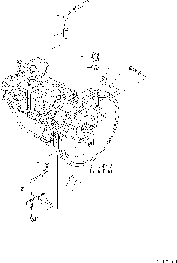 Excavators Komatsu / PC200-6Z S/N 80001-UP(pc200-br) / MAIN PUMP (CONNECTING PARTS)(#110275-)(150480 : H0210-01A0D)