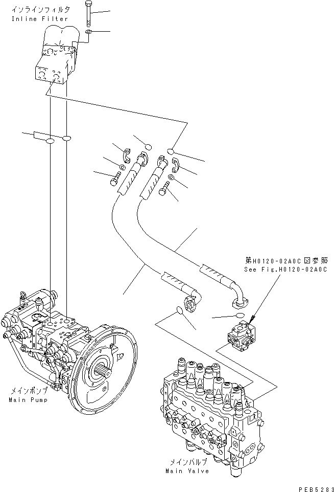 Excavators Komatsu / PC200-6Z S/N 80001-UP(pc200-br) / DELIVERY LINE (INLINES FILTER)(#94999-96513)(150640 : H0312-02A1B)